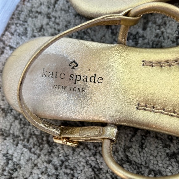 Kate Spade Gold Bow Strappy Sandals Size 7.5 - Picture 9 of 10